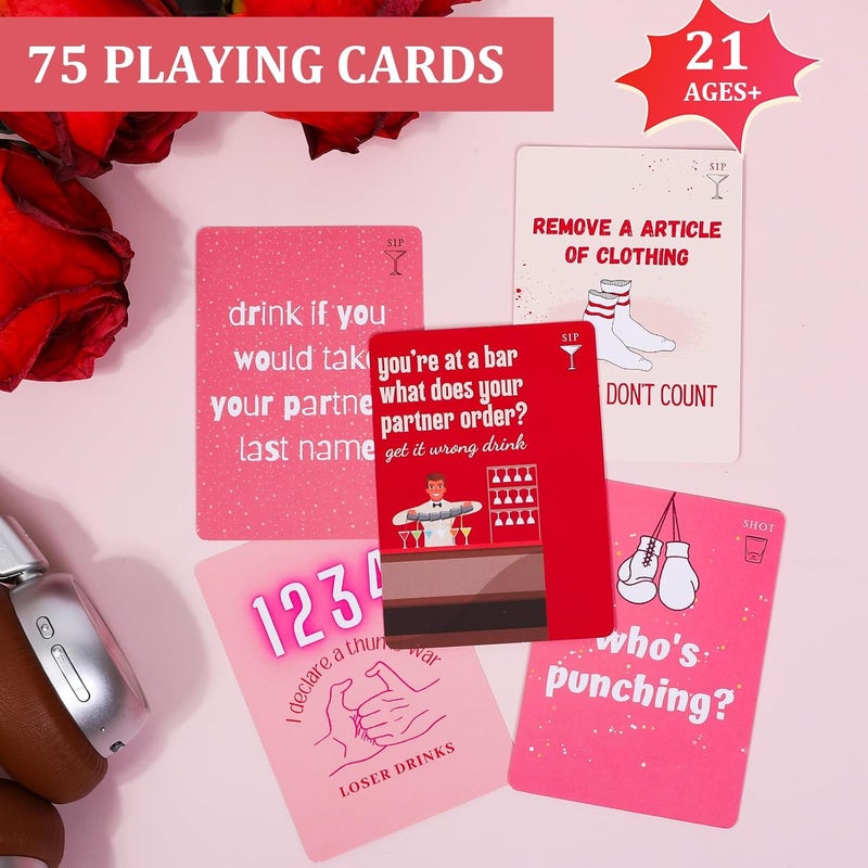 Fofeadm Tipsy Time Couples Games for Adults, Drinking Couples Card Game, 75 Fun Dares & Questions, Perfect for Date Night, Anniversary & Valentine's Day Gifts, Ages 21+ - Image 2